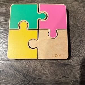 LOV Wooden Puzzle Toy - Pink, Green, Yellow